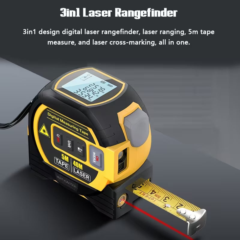 Buy 1 Get 1 Free Laser Measure Tape 3 in 1 With Digital Display Recharge