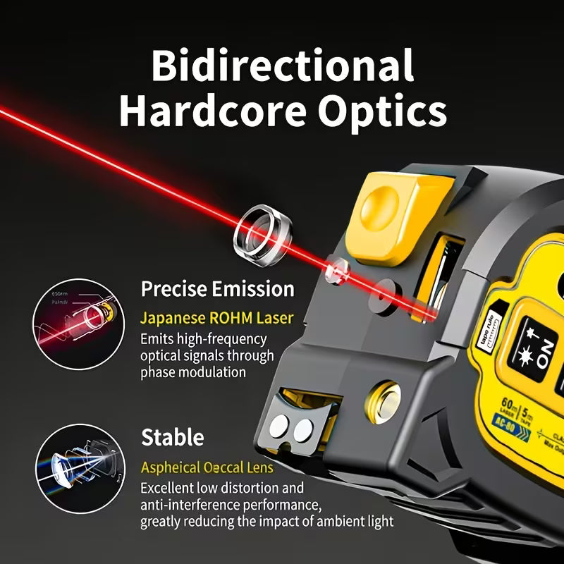 Buy 1 Get 1 Free Laser Measure Tape 3 in 1 With Digital Display Recharge